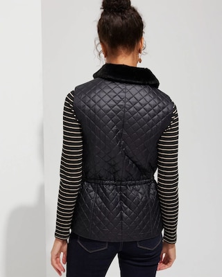 Outlet WHBM Quilted Vest With Fur