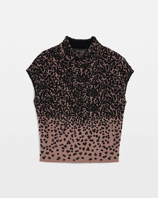 Mock Neck Ombre Animal-Print Sweater click to view larger image.