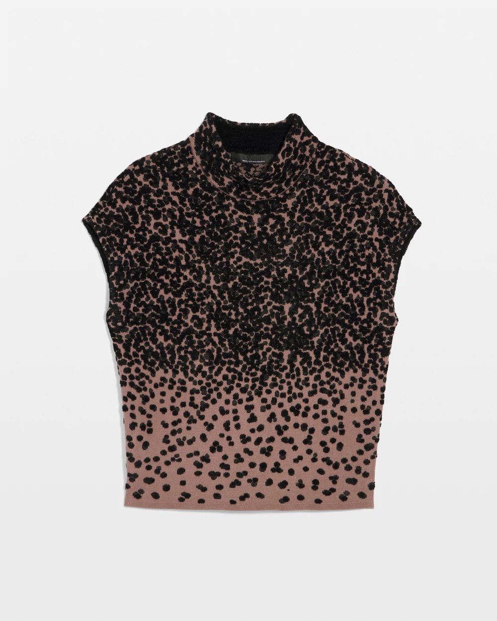 Mock Neck Ombre Animal-Print Sweater