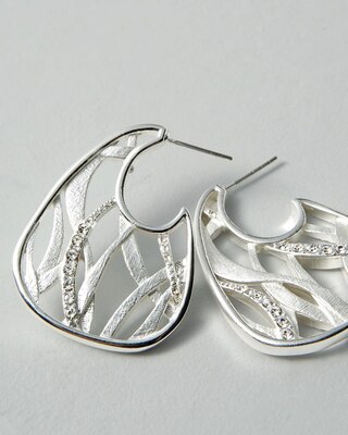 Silver Oval Hoop Earrings
