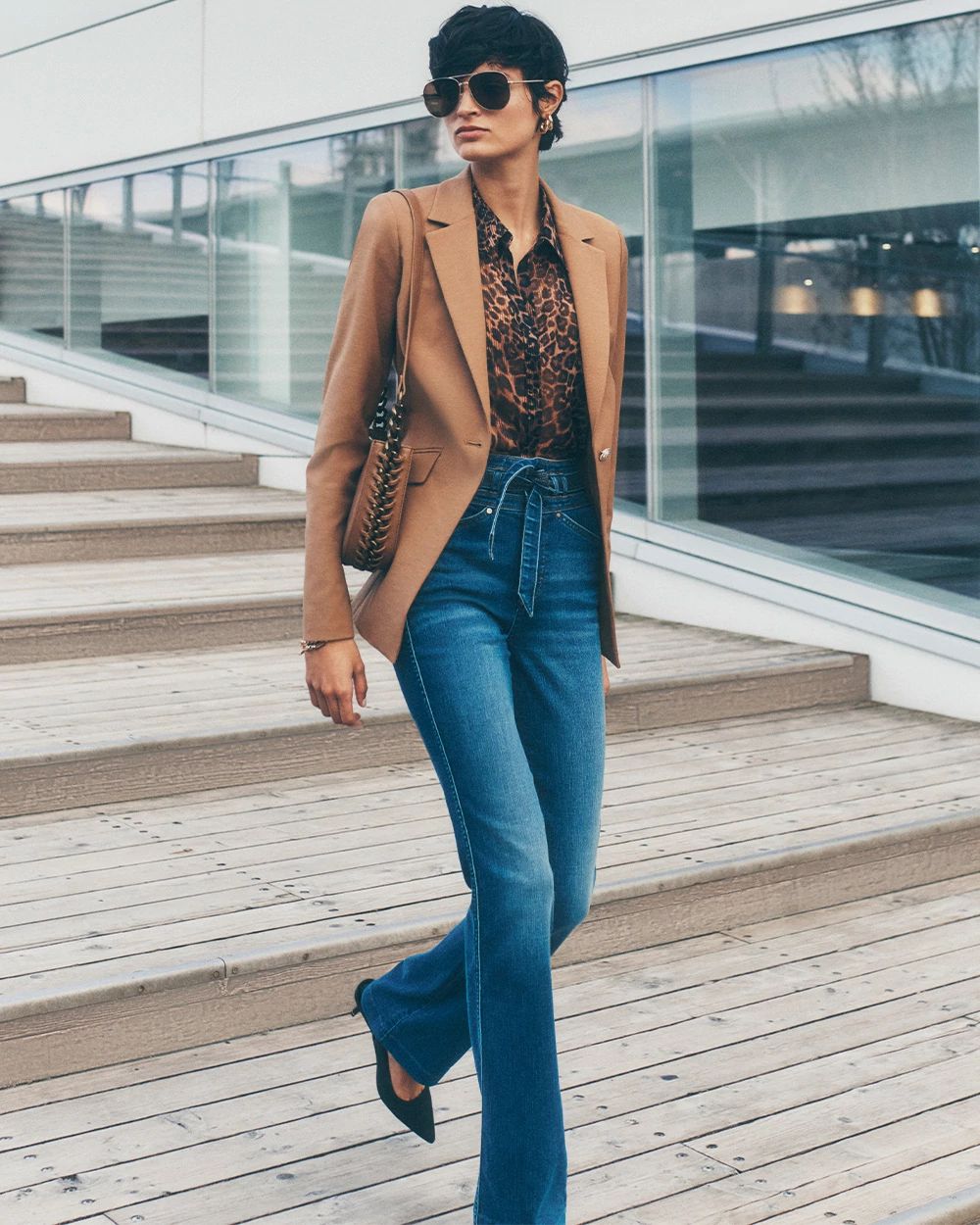 Extra High-Rise Everyday Soft Denim™ Belted Trapunto Flare Jeans