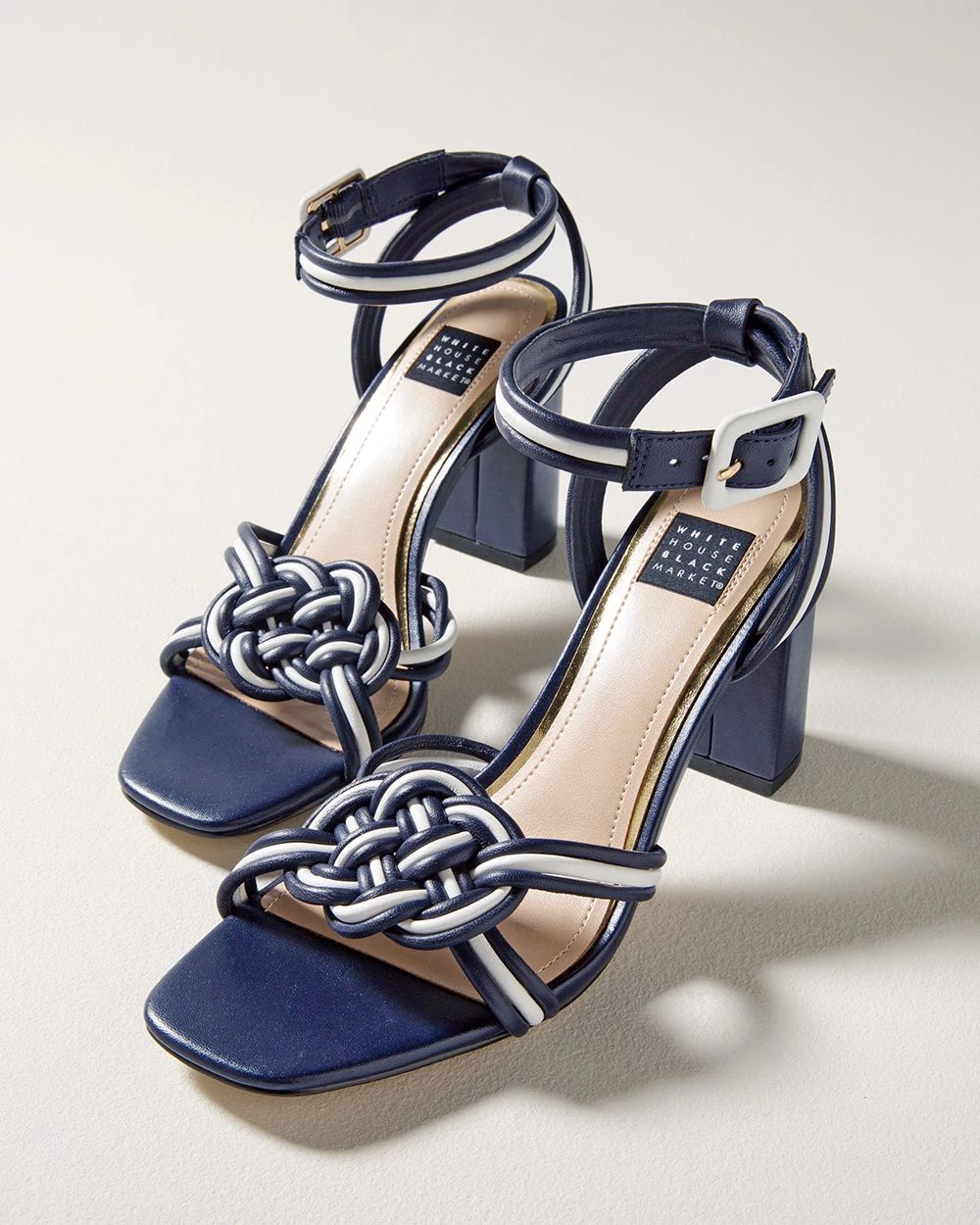 Navy White High Heel Sandal White House Black Market