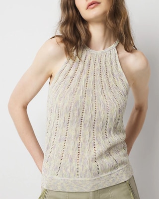 Space Dye Halter Sweater Tank click to view larger image.
