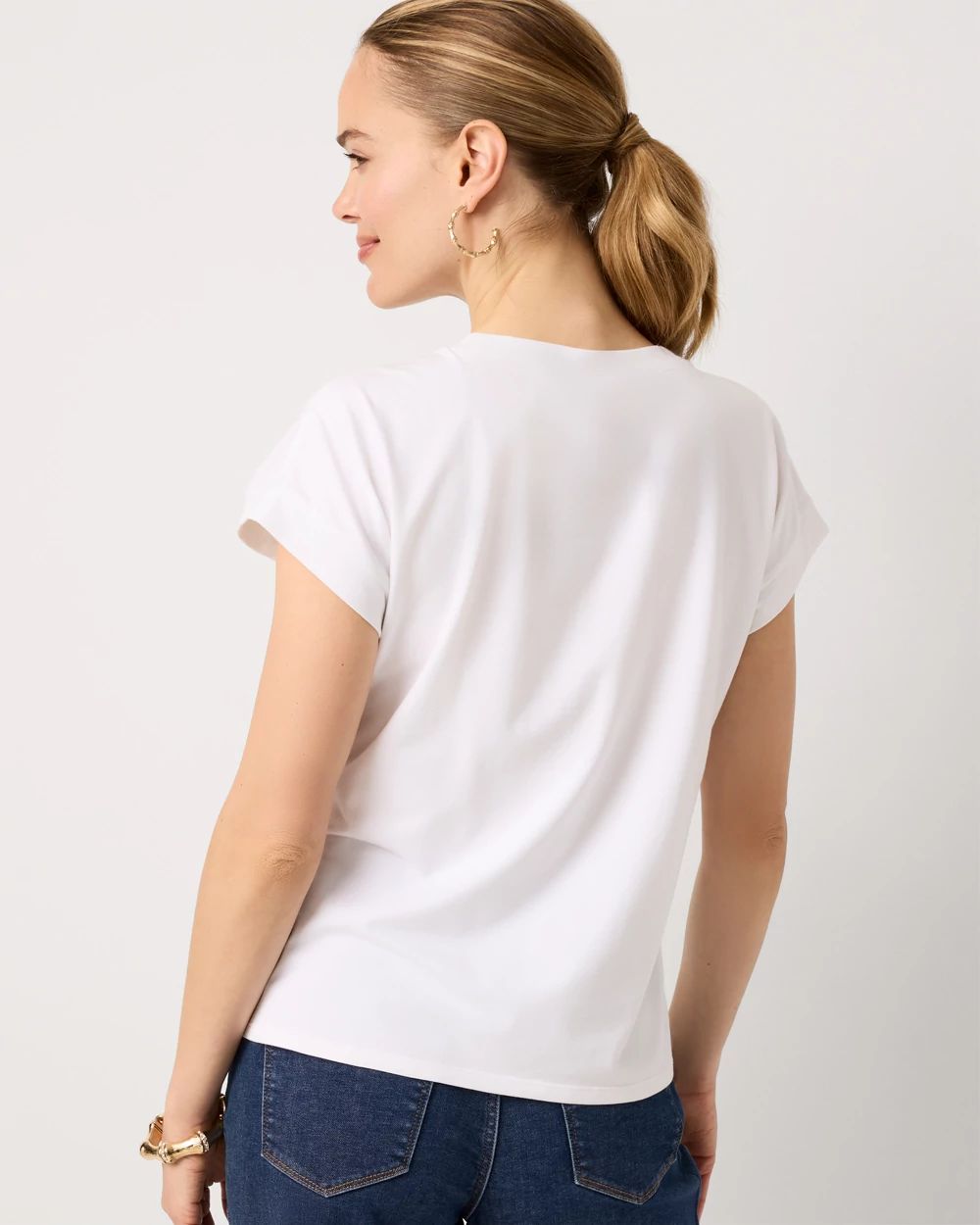 Lace Applique Crewneck Tee