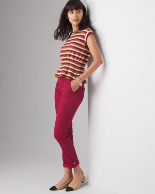 Mid-Rise Pret-A-Pedi Straight Crop Pants click to view larger image.