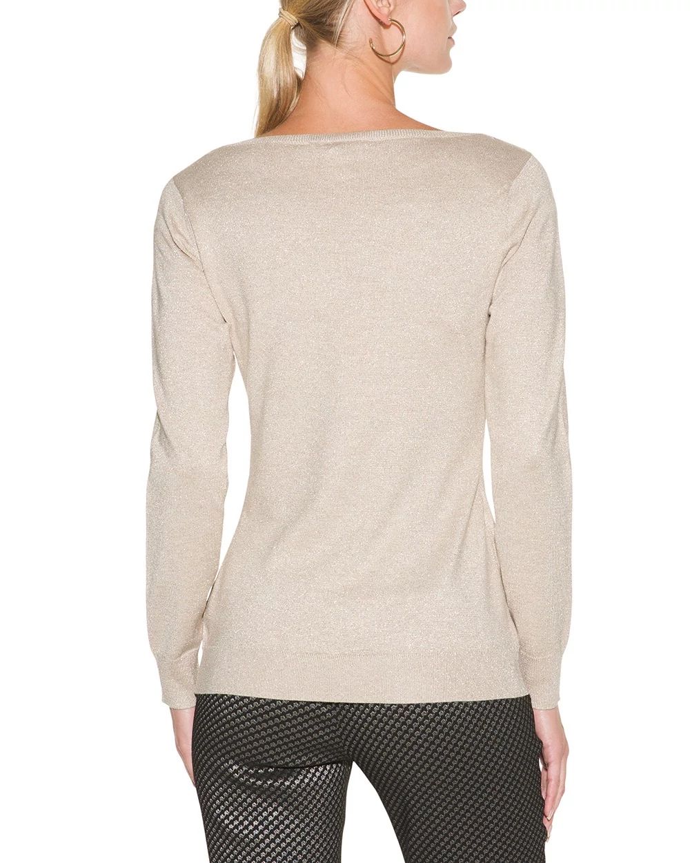Outlet WHBM Button-Shoulder Boatneck Pullover
