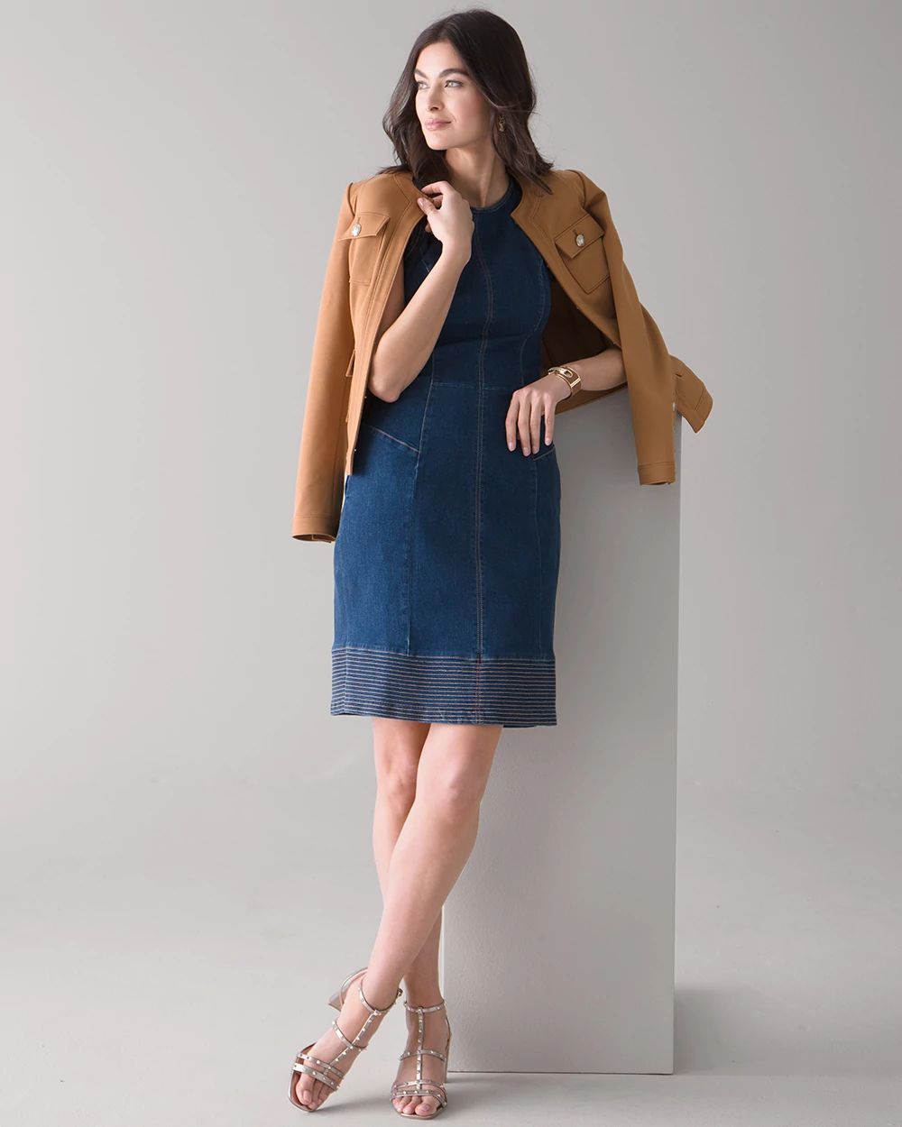Denim fit and discount flare dress