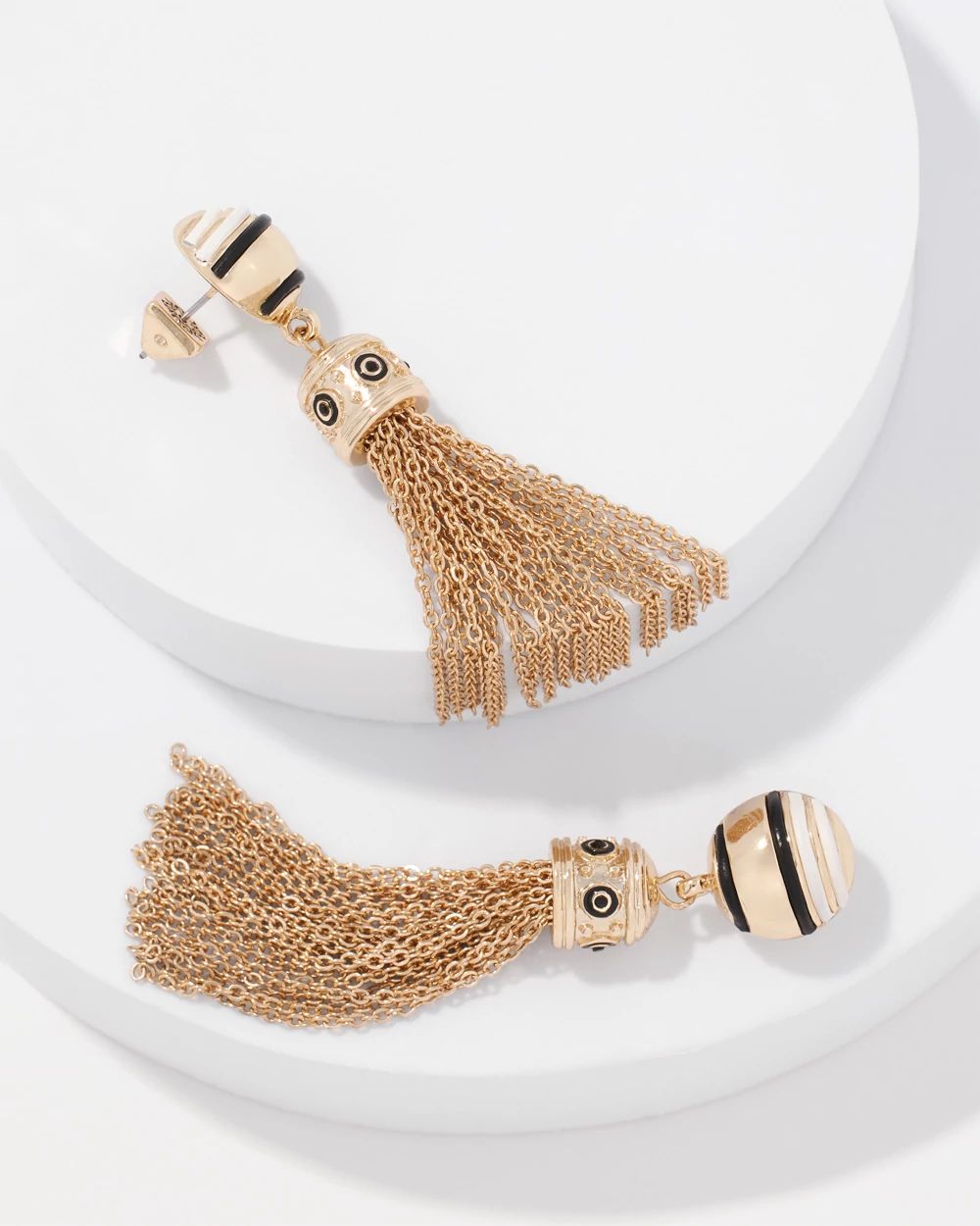 Gold Tassel Earrings click to view larger image.