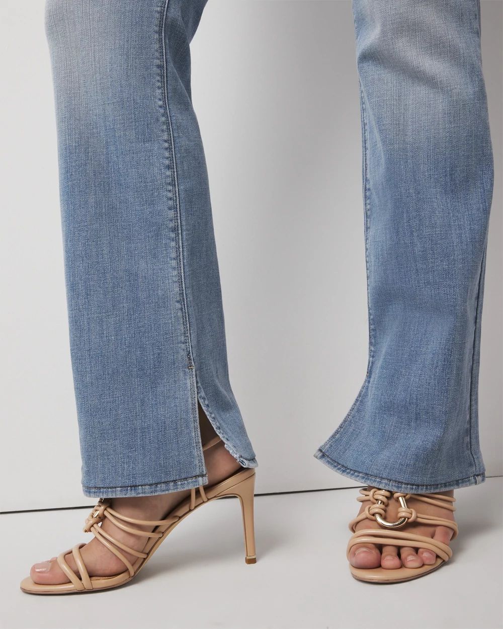 Curvy High-Rise Slit Hem Bootcut Jean