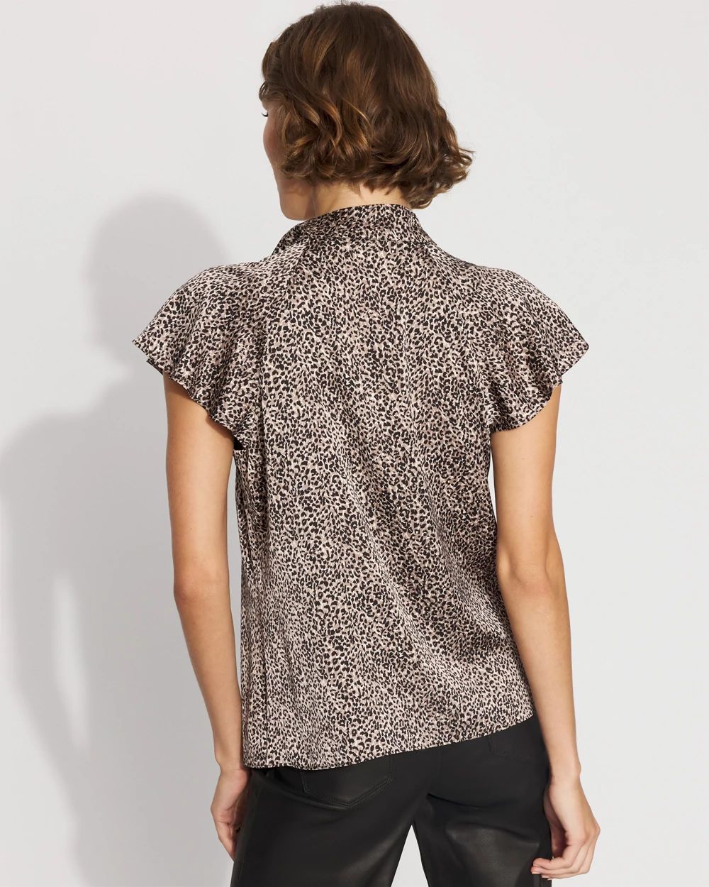 Flutter-Sleeve Satin Shirt