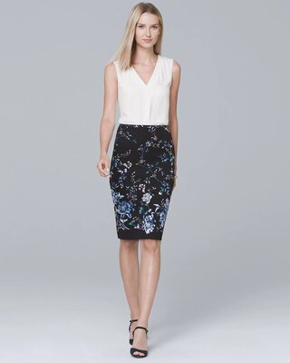 Floral-Print Pencil Skirt
