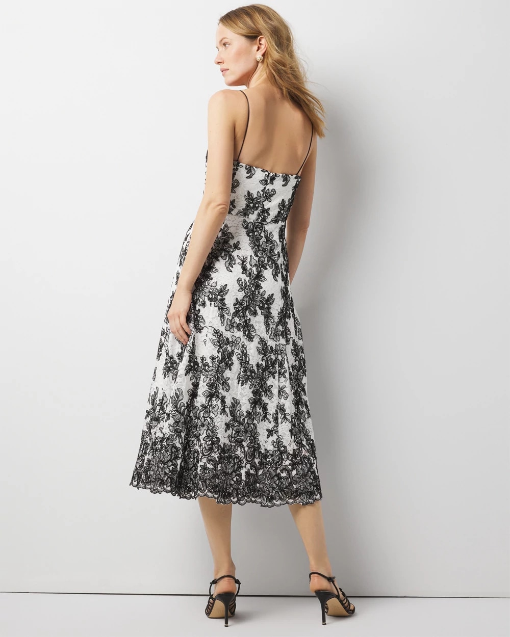 Contrast Lace Midi Dress