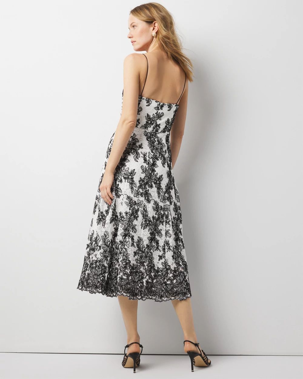 Contrast Lace Midi Dress