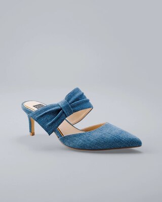 Denim Low-Heel Mules