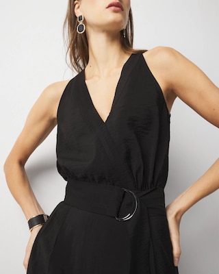 Petite Wide Leg Utility Jumpsuit click to view larger image.
