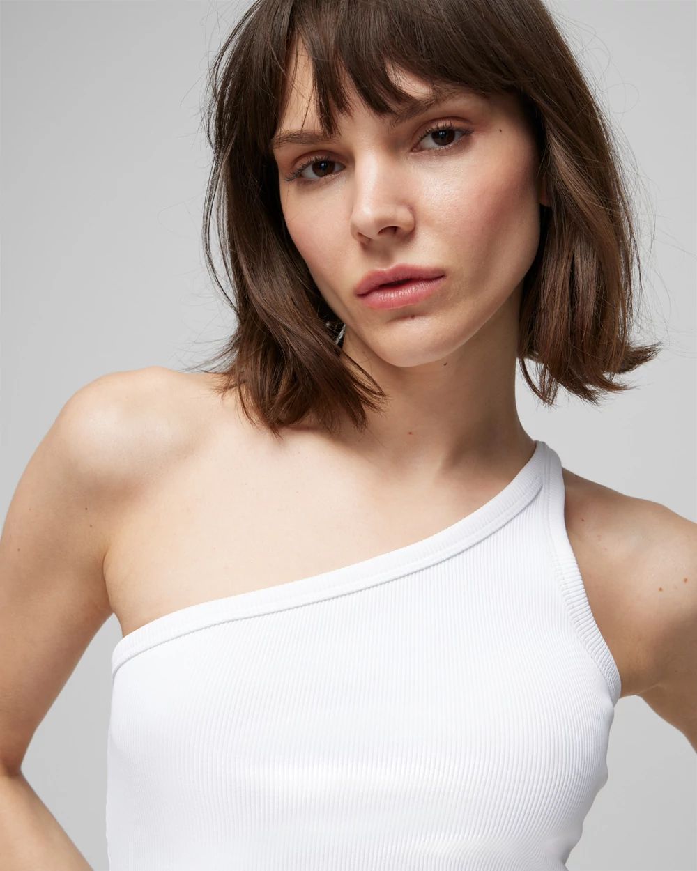 WHBM® FORME Rib One-Shoulder Tank