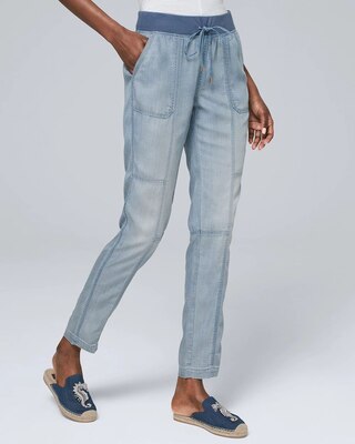 Mid-Rise Silky Soft Denim Tapered Ankle Jeans