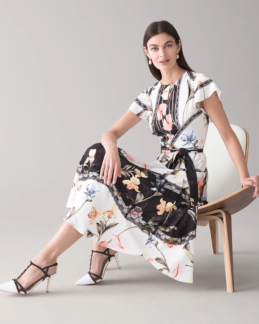 Floral Lace Midi Dress White House Black Market