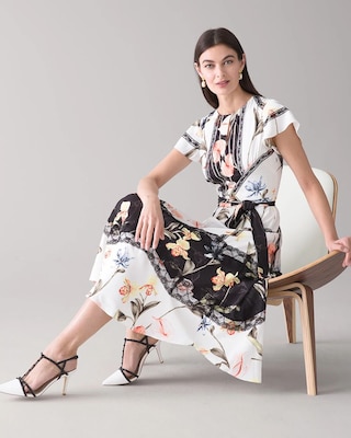 Floral & Lace Midi Dress