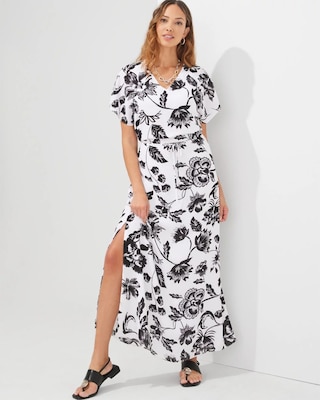 Outlet WHBM Tie-Waist Maxi Dress