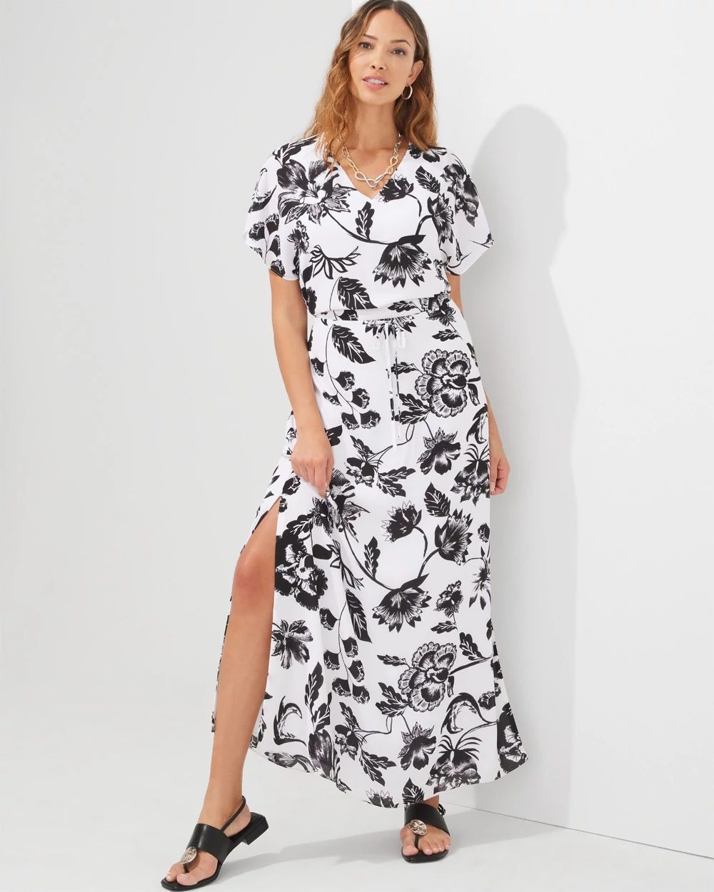 Outlet WHBM Tie-Waist Maxi Dress