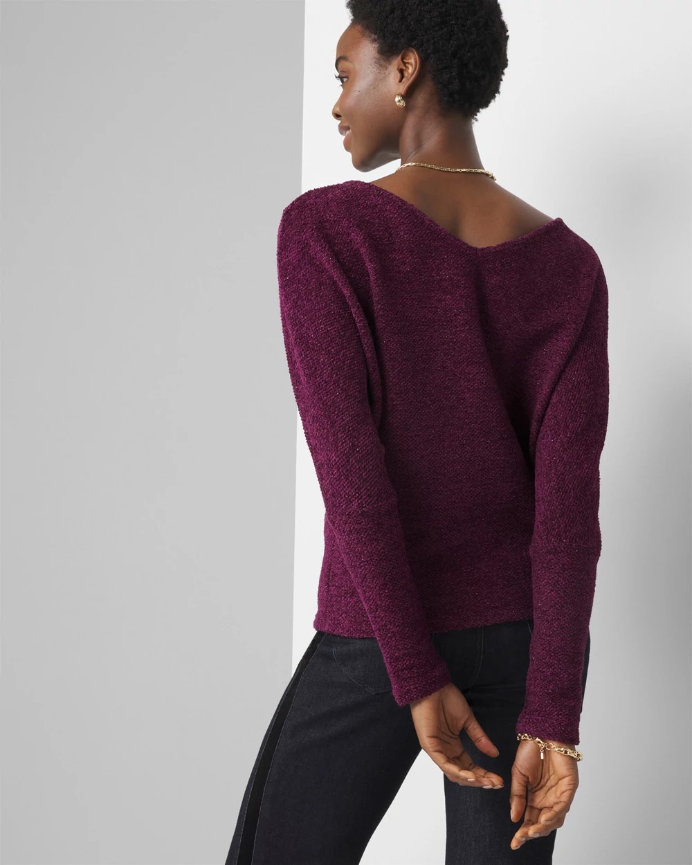 V-Neck Chenille Pullover
