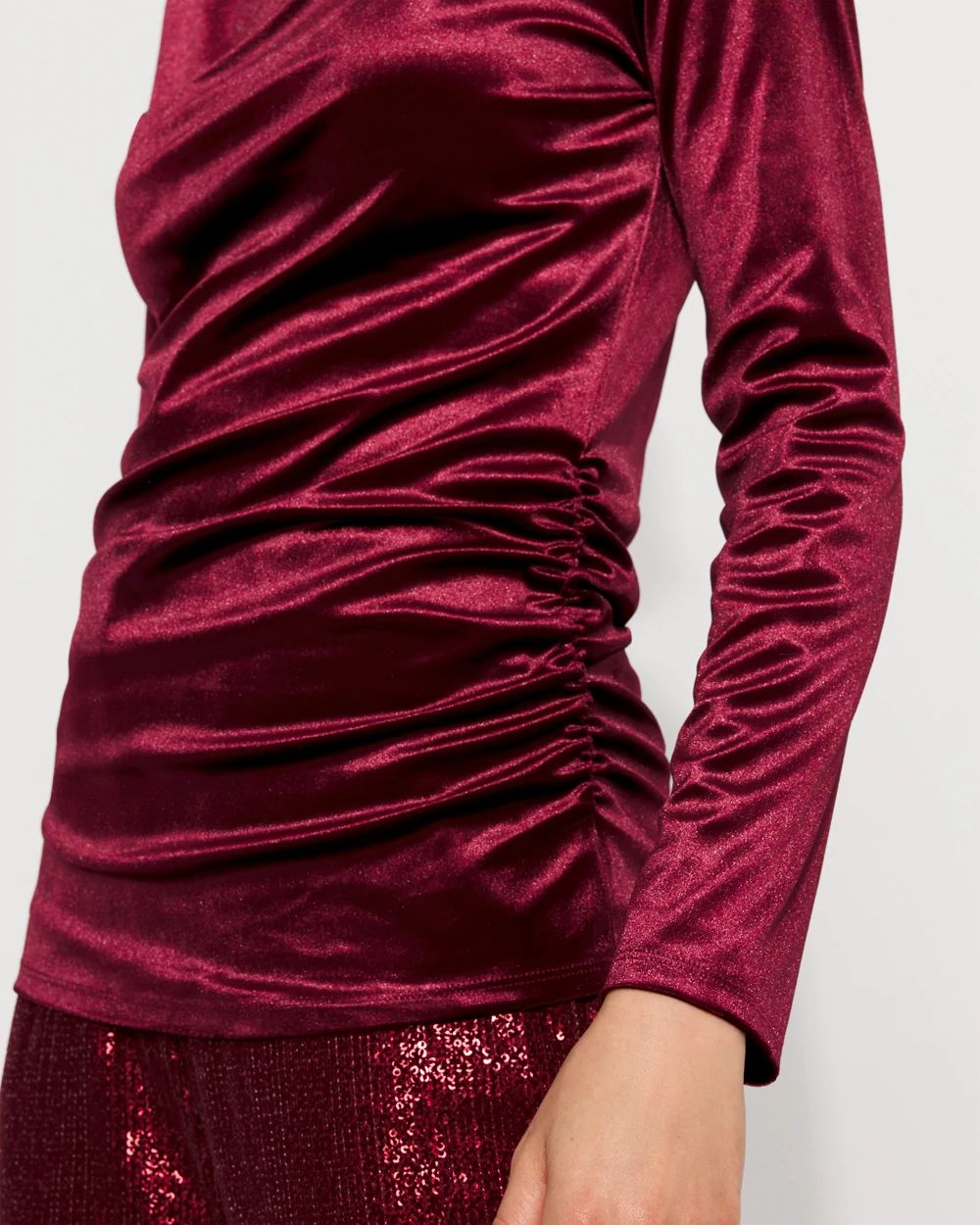 WHBM FORME™ Long Sleeve Velvet Top click to view larger image.