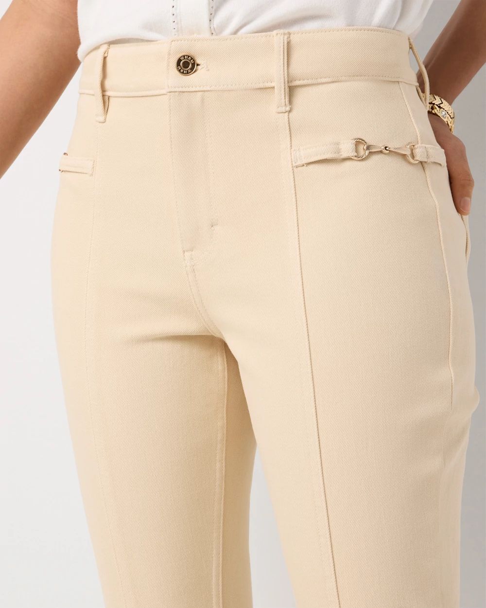 Horsebit High-Rise Kick Flare Jean