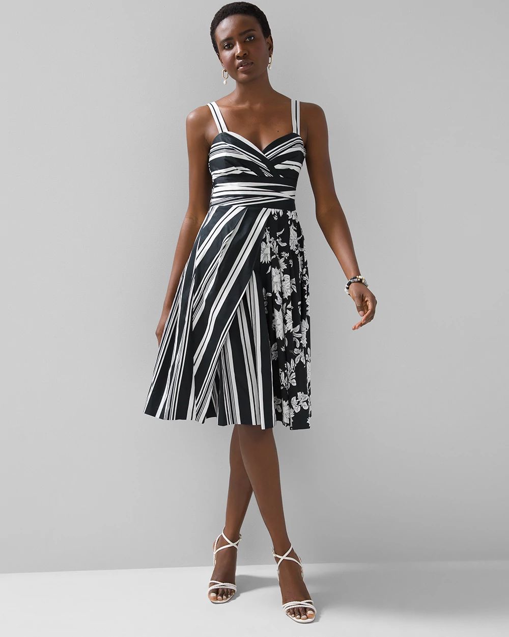 Petite black fit and flare sales dress