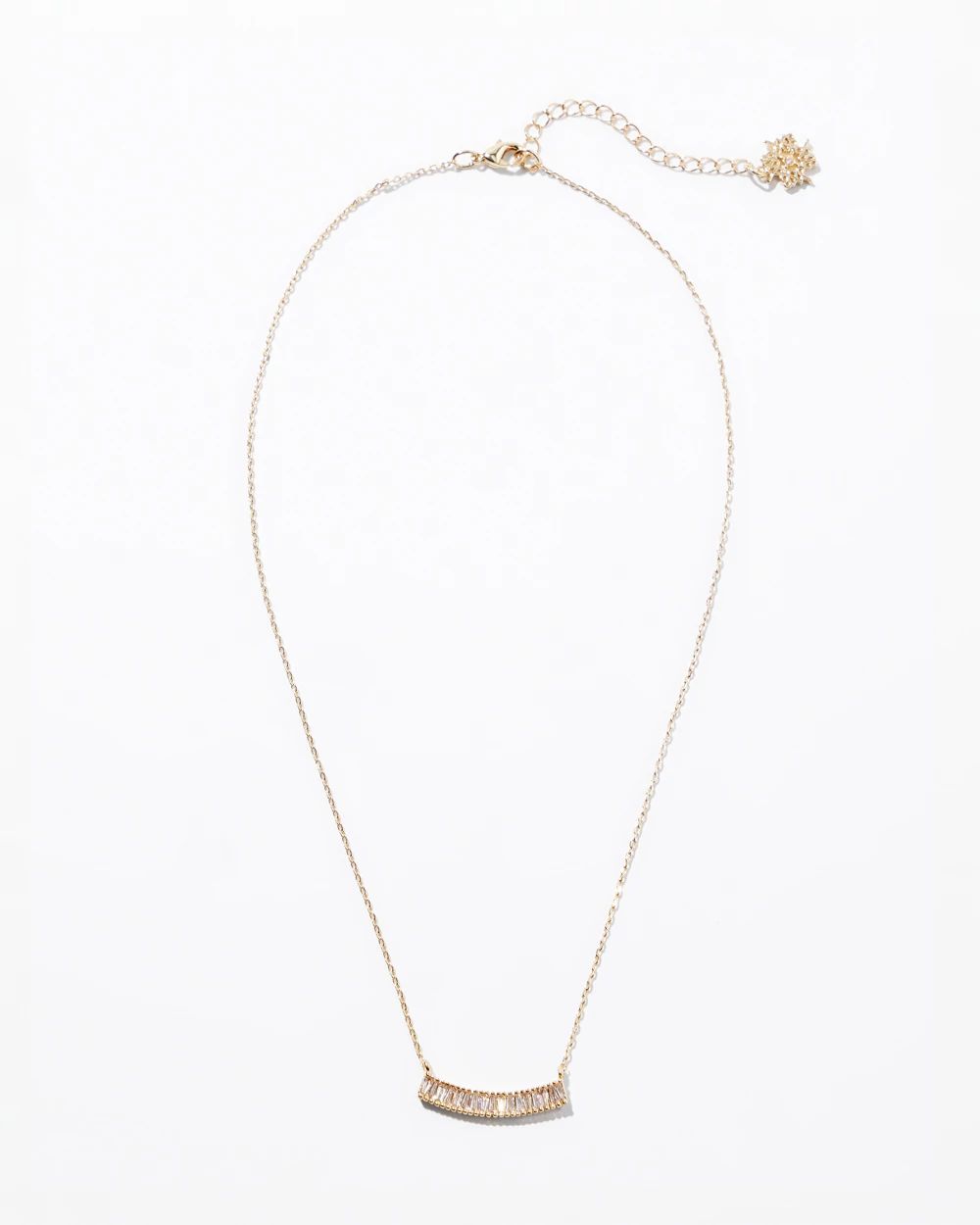 Gold Baguette Cubic Zirconia Necklace