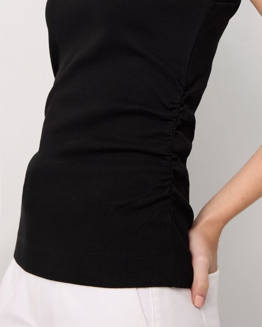 WHBM FORME™ Ribbed Stretch Ruched Side Tank