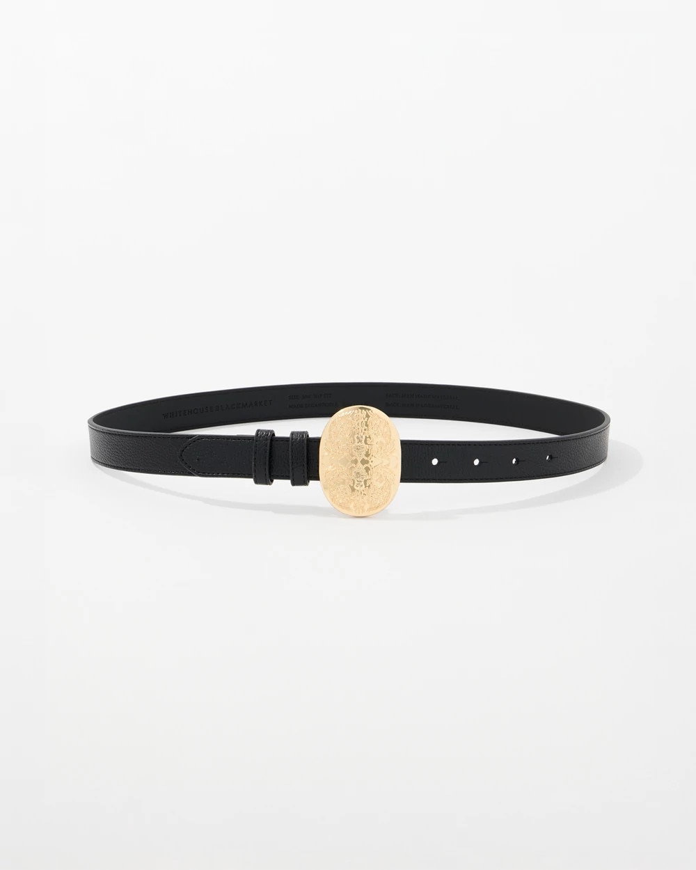 Women's Scroll Plaque Pant Belt in Black size Small/Medium | White House Black Market