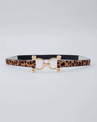 Zebra-Print Skinny Stretch Belt