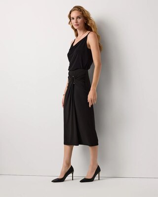 Faux Wrap Midi Skirt click to view larger image.