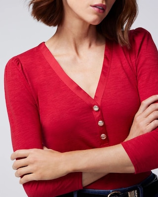 3/4 Sleeve Henley Tee