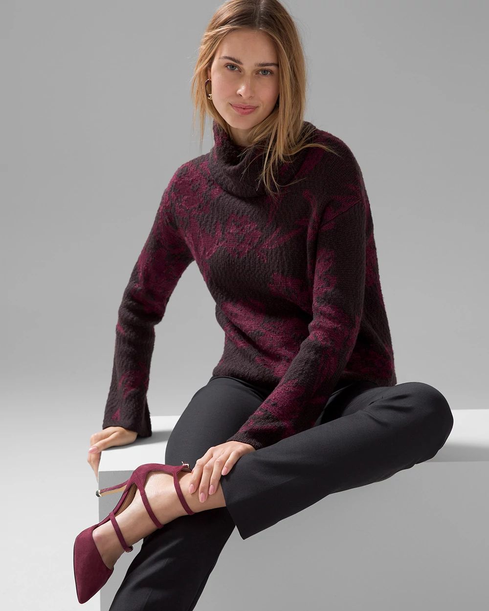 Jacquard Turtleneck Sweater