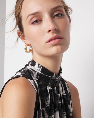 Sleeveless Matte Jersey Mockneck Top click to view larger image.