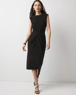 Asymmetric Draped Sheath Dress click to view larger image.