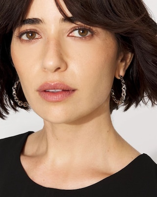 Geometric Links Hoop Earrings click to view larger image.