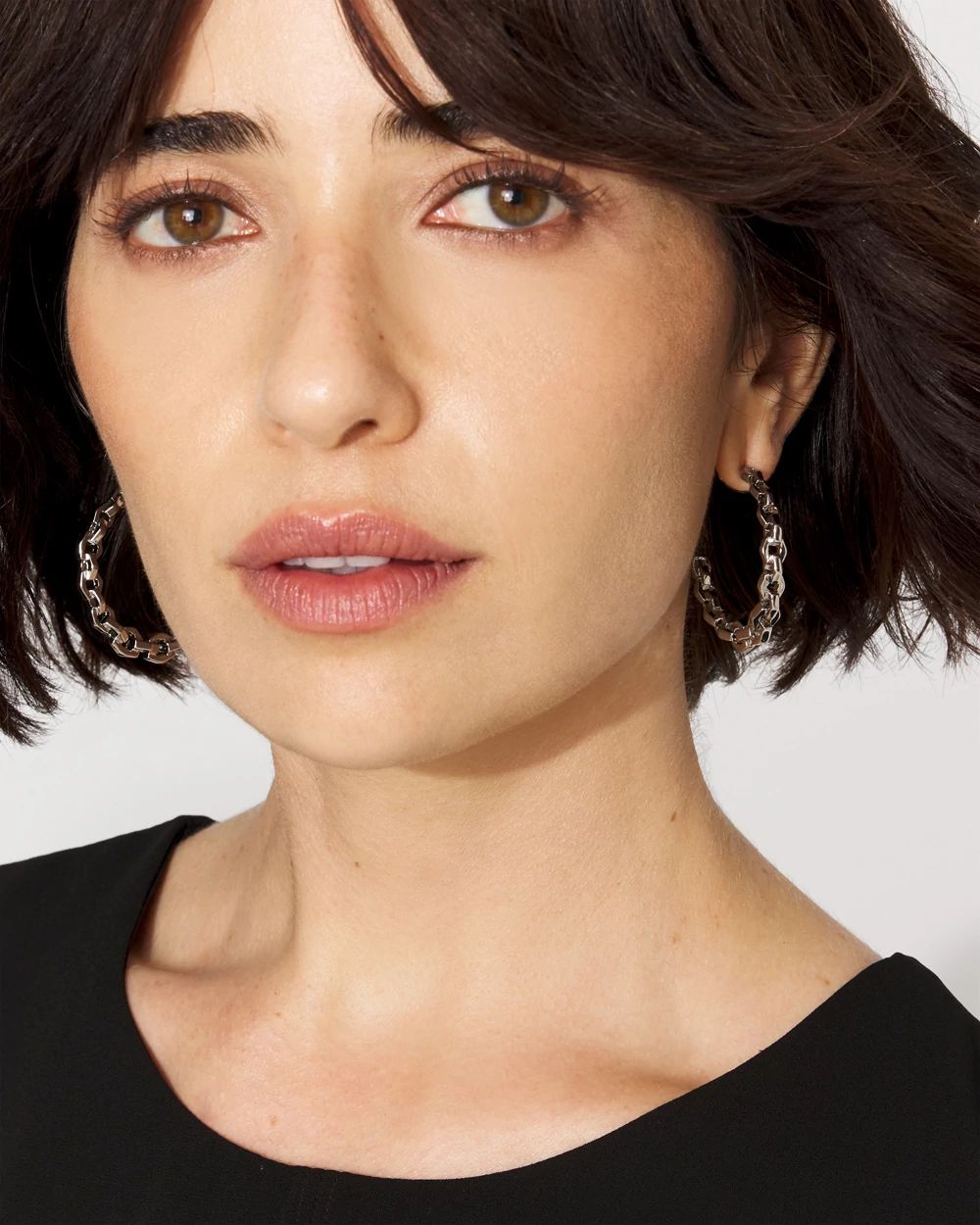 Geometric Links Hoop Earrings click to view larger image.