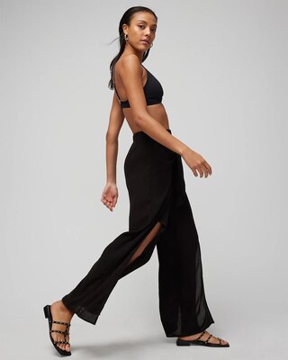 Tie-Front Wrap Beach/Swim Pants