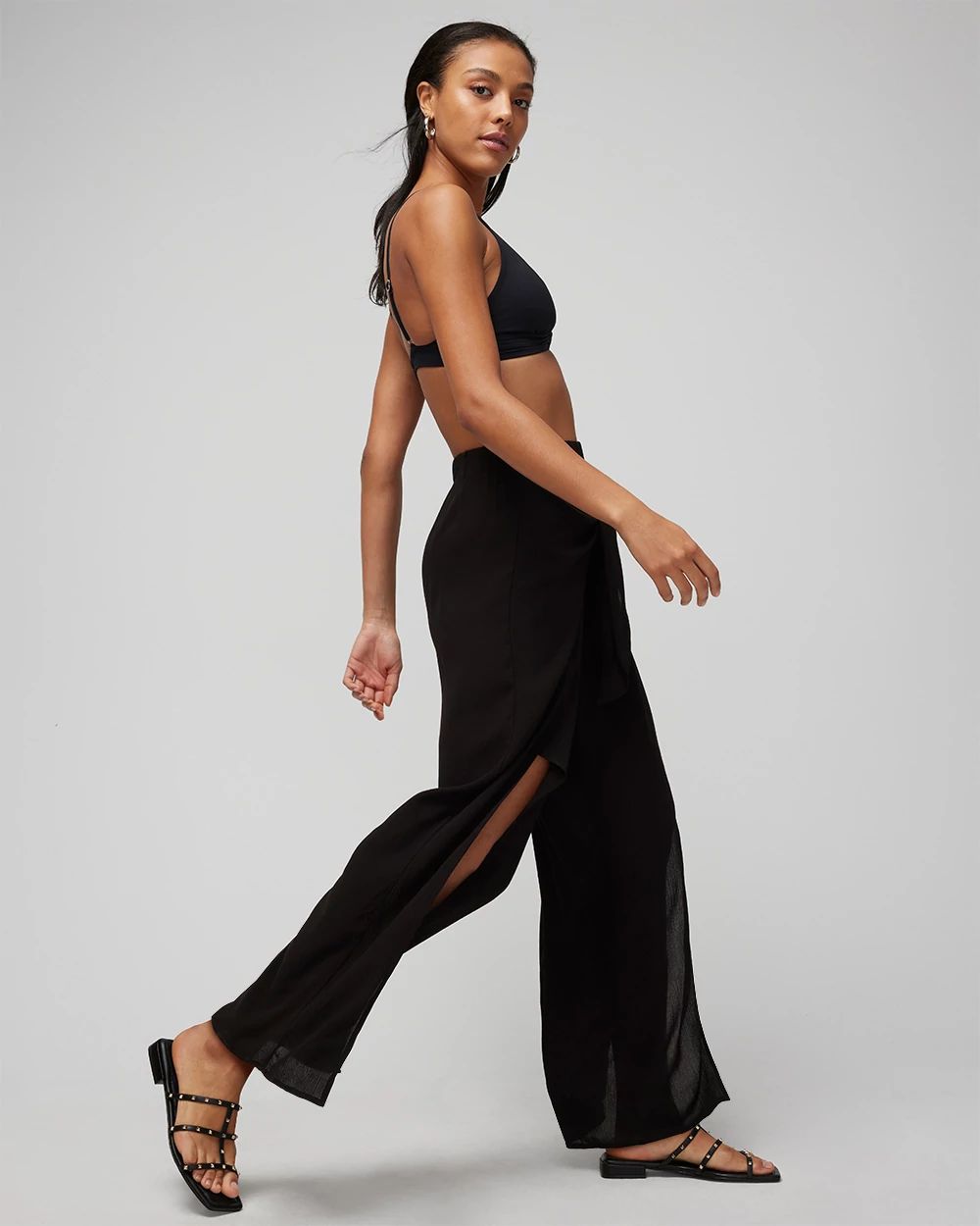 Tie-Front Wrap Beach/Swim Pants