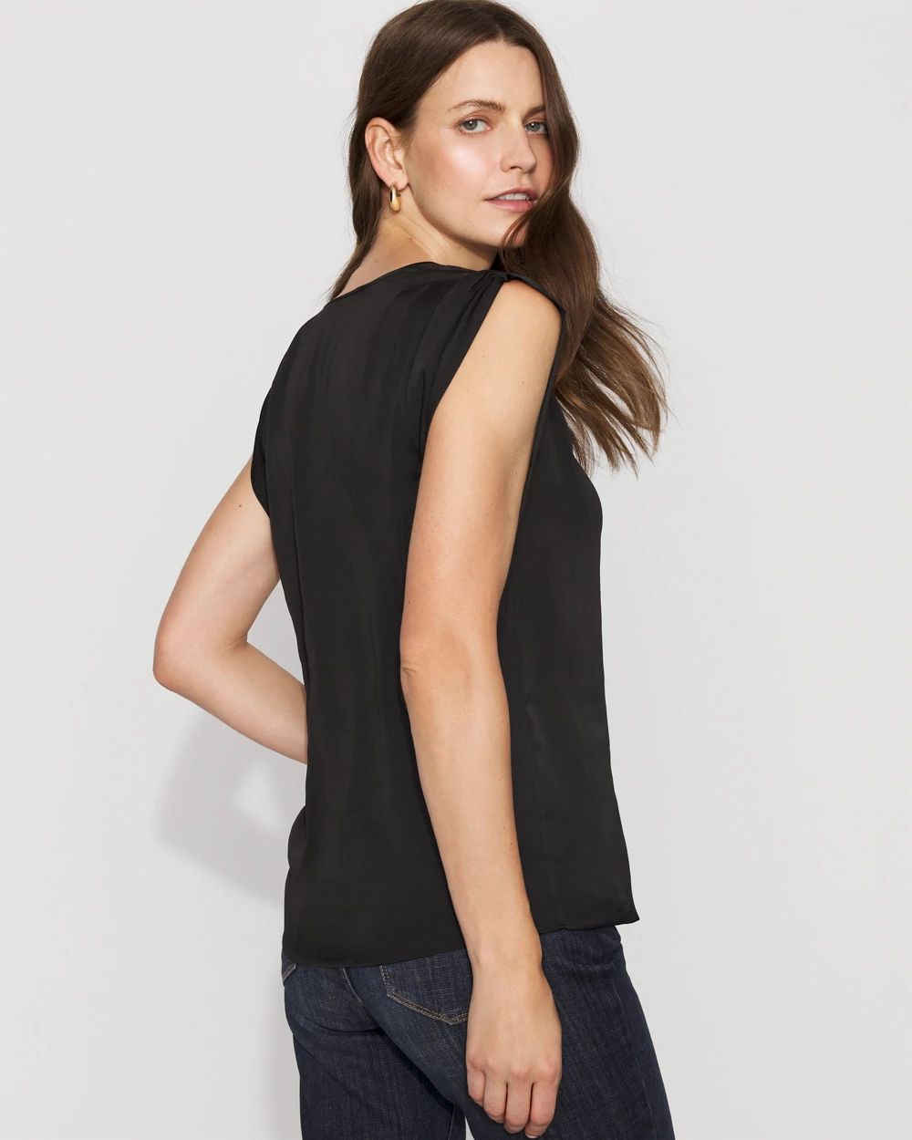 Satin V-Neck Shell