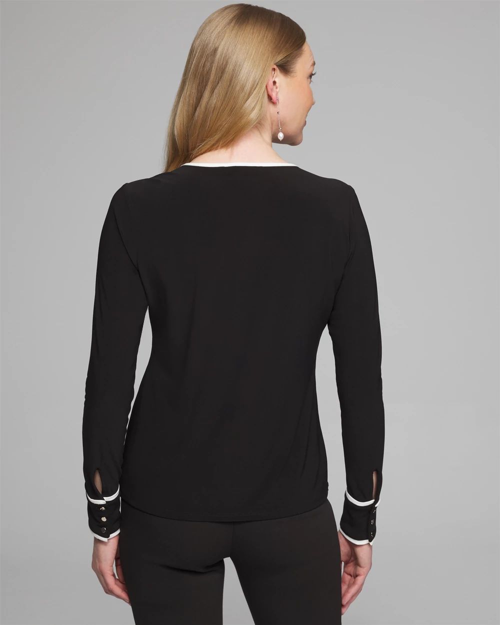 Outlet WHBM Crew Neck Front Detail Top