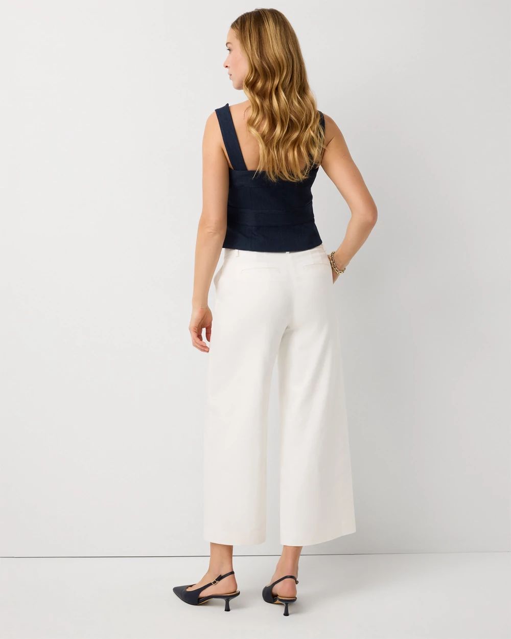 High Rise Wide Leg Crop Pant click to view larger image.