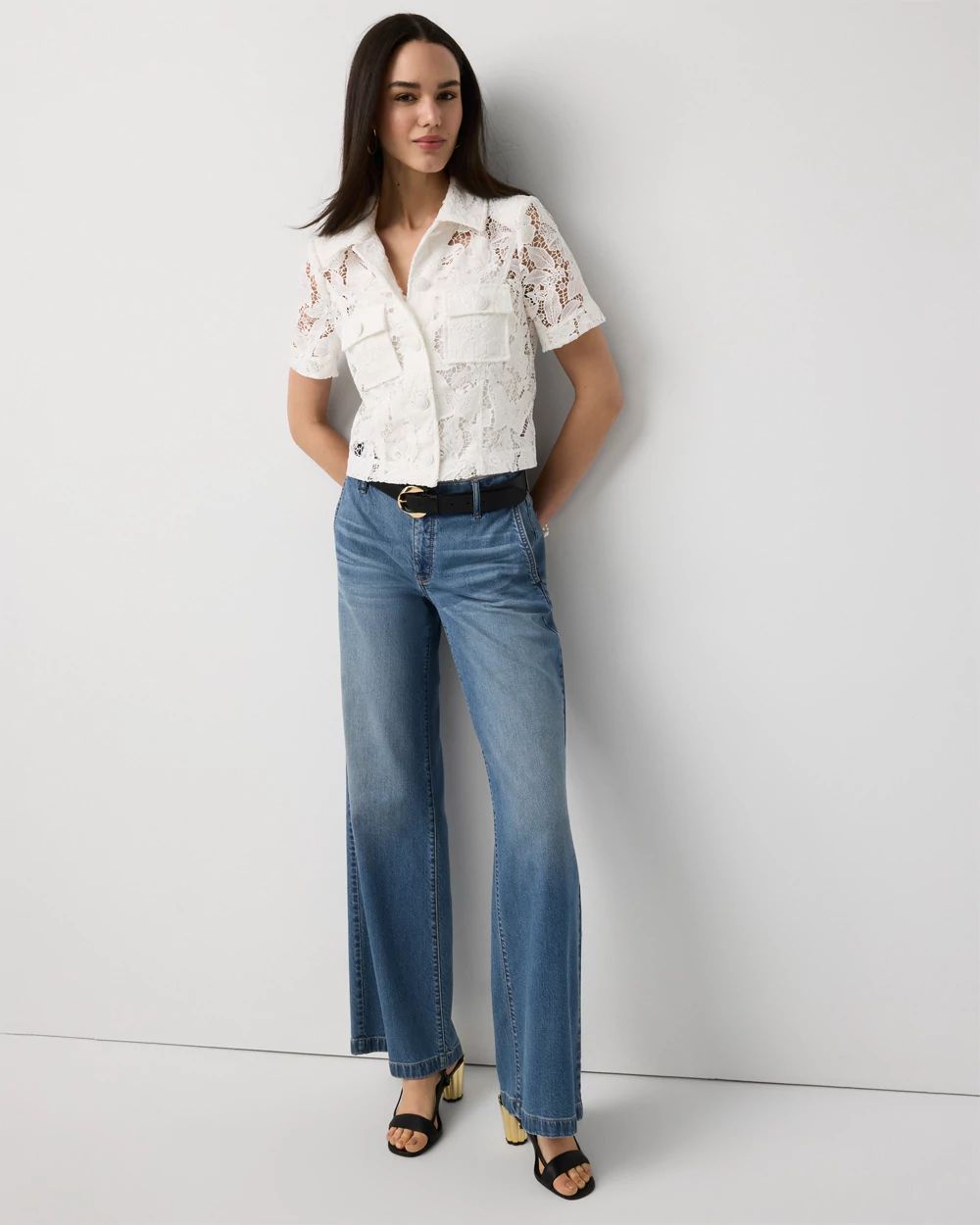 Short Sleeve Lace Jacket click to view larger image.