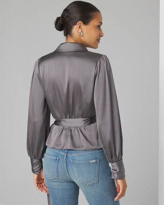 Satin Wrap Blouse click to view larger image.