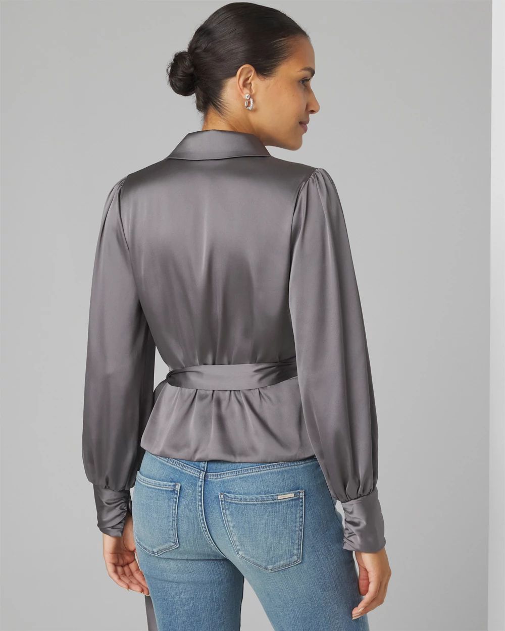 Satin Wrap Blouse click to view larger image.