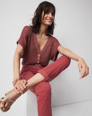 Mid-Rise Pret-A-Pedi Straight Cropped Pants click to view larger image.