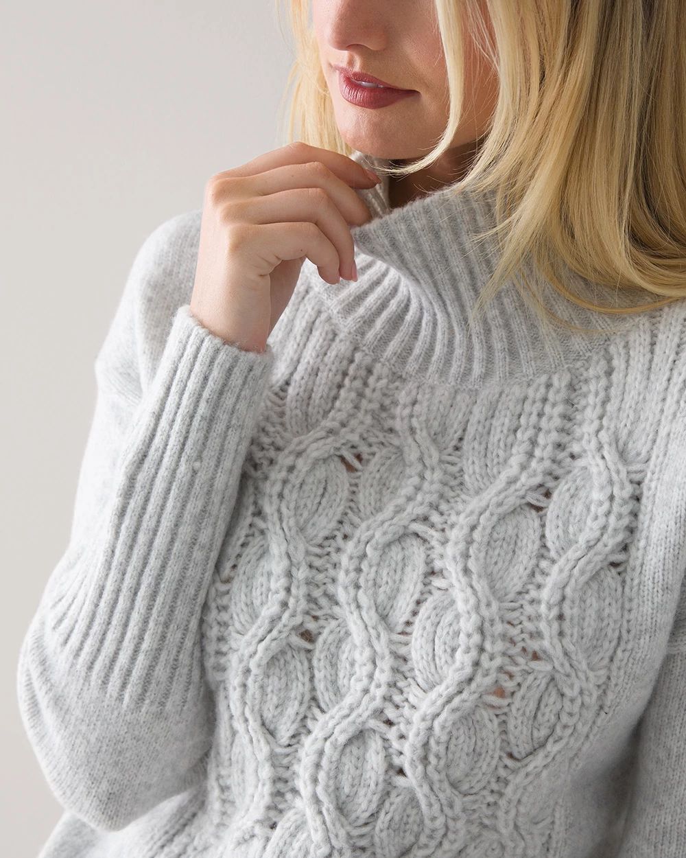 Cable Knit Turtleneck Sweater